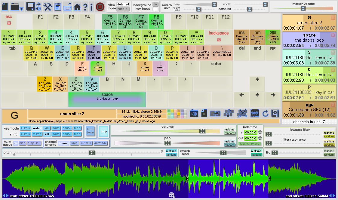 The computer keyboard software sampler